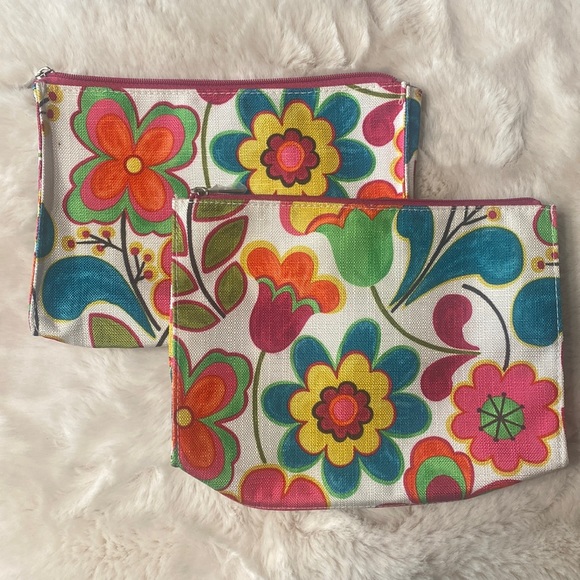Clinique Handbags - Set of 2 Clinique Flower Power Cosmetic Bags